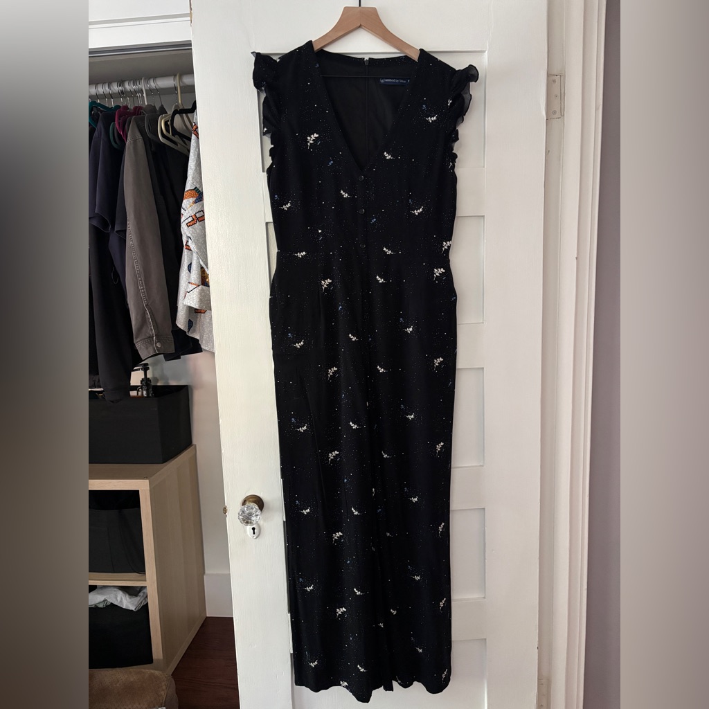 United By Blue Brand Black Jumpsuit With Floral Detail